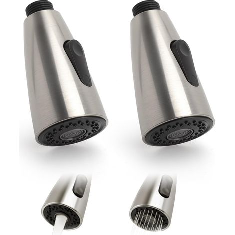 Lot de 2 embout robinet cuisine G1/2, embout mitigeur cuisine avec 2 jets, embout robinet cuisine douchette pour mitigeur extractible, embout de robinet de cuisine facile à installer (1/5)