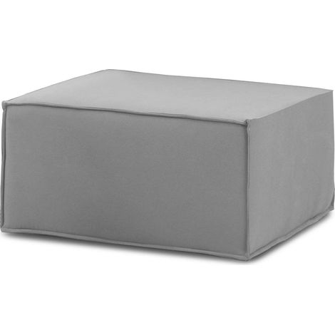 Dmora - Puff Dagoumé, Ottomane im Wohnzimmer, 100% Made in Italy, Relaxsessel aus gepolstertem Stoff, Cm 80x70h43, Grau