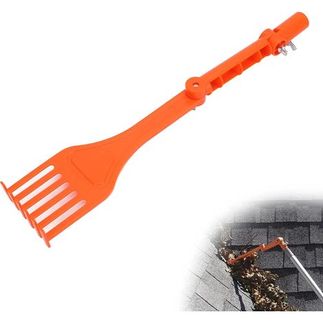 Outil de Nettoyage de Gouttière de Pouces, Râteau à Poignée Multifonctionnelle pour Enlever les Feuilles et les Branches des Gouttières de Toit et (1/5)