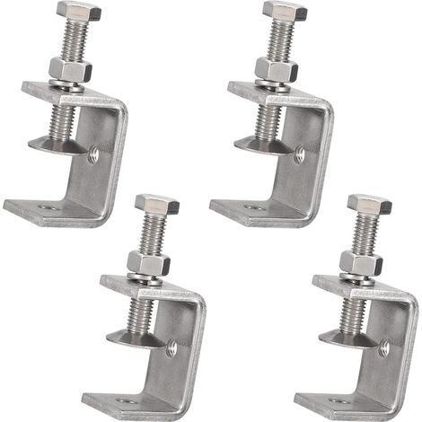 4er-Pack Kleine Edelstahl-C-Zwingen – 15-38 mm – C-Zwingen-Set für Schweißen, Tischlerei, Hausmontage, Schreinerei