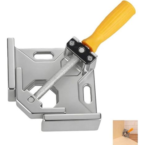 Abrazadera de ángulo recto de 90 grados de 1 pieza - Abrazadera de mordaza giratoria ajustable de 4 esquinas - Abrazadera de marco para carpintería de aleación de aluminio - 265 × 153 mm (1/5)