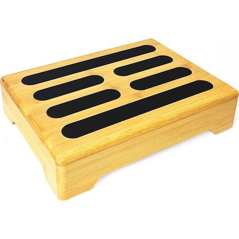 Marchepied en bois antidérapant pour adultes et personnes âgées – Marchepied pour salle de bain, lavabo, terrasse jusqu'à 200 kg (1/5)