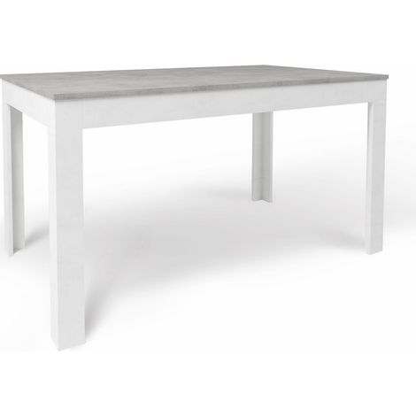 Tavolo Allungabile 140/00x80x75 cm Cemento e Ossido Bianco (1/2)