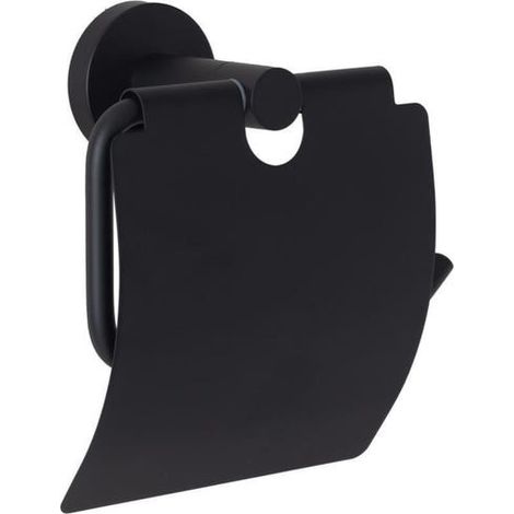 Toilettenpapierspender mit Deckel, mattschwarz