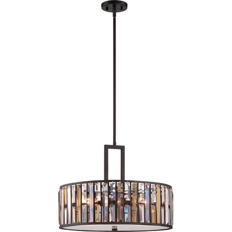 Elstead Gemma - Sospensione a soffitto a 3 luci vintage bronzo, attacco E27 (1/4)
