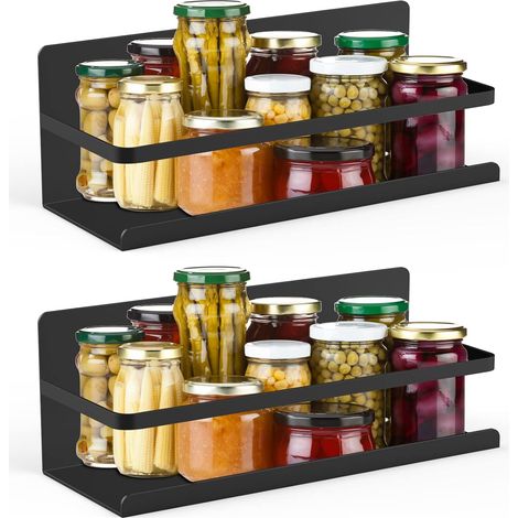 étagère à épices Magnétique pour Frigo - 2 Porte-épices étagère de Cuisine Aimantée, étagères Cuisine sans Percage Idéal pour Réfrigérateur et Surfaces Métalliques (1/5)