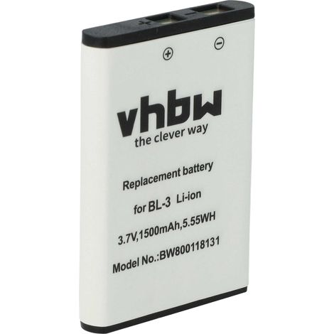 vhbw Akku kompatibel mit Baofeng UV-3R, BF-T6 Funkgerät, Walkie Talkie (1500mAh, 3,7V, Li-Ion)