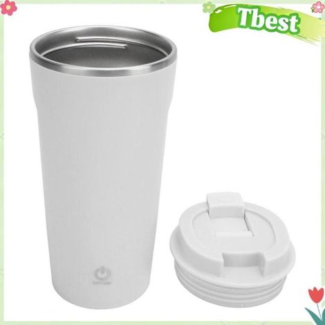 Tbest Tasse à agitation automatique Tasse à café auto-remuante en acier inoxydable, Rechargeable electromenager blender Blanche (1/5)