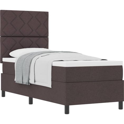 Maison Exclusive - Letto a molle con testiera Marrone Scuro 80 x 200 cm Tessuto (1/5)