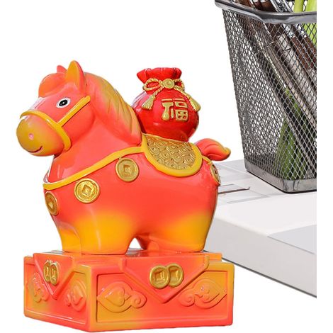 Statue de Cheval du Nouvel an Chinois - Sculpture en Résine - Petite (1/5)
