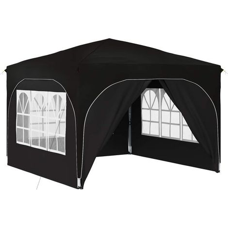 Tente de réception portable noire, dimensions : 290 x 290 x 245 cm (1/5)