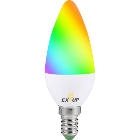 Ampoules LED intelligentes Wi-Fi 5W AC100-240V, contrôle par application smartphone et commande vocale, culot E14, éclairage RGB/blanc/blanc chaud, idéales pour la décoration de la maison, des fêtes e (1/5)