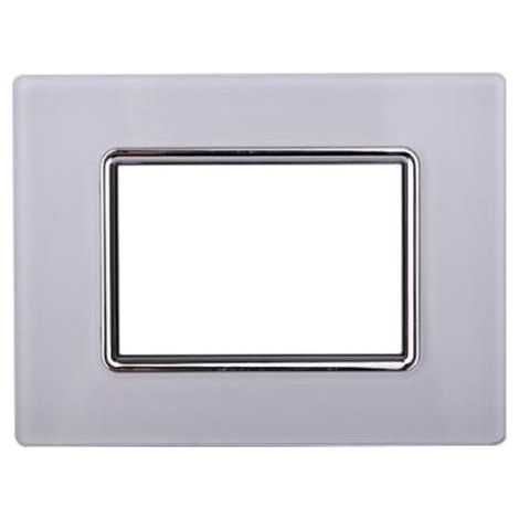 Plaque en verre blanc 3 modules Bticino Livinglight compatible Ettroit - LN84301