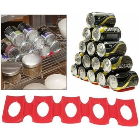 Silicone Fridge Storage Mat Organizer (Red), Wine Bottle Holder Beer Rack Mat for Fridge Organization (1/5)