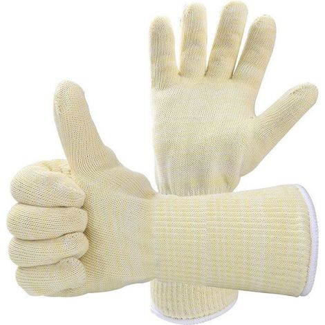 Gants Anti-Chaleur - Résistance Jusqu'à 500 °C - Taille Universelle - Pour Barbecue Soudure Cheminée Cuisson - Lot De 1 Paire (1/4)