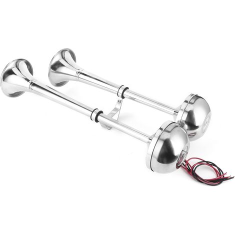Klaxon pneumatique à double trompette électrique 12 V 125 dB, étanche, pour voiture, yacht ou camion (1/5)