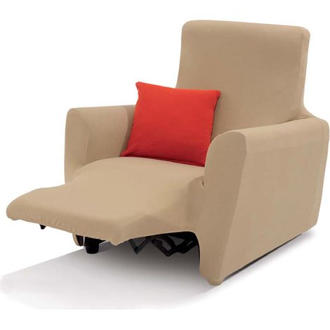 Copripoltrona Reclinabile Easy Long Sofa Cover In Tinta Unita, misuraPoltronacolorePanna 100 (1/2)