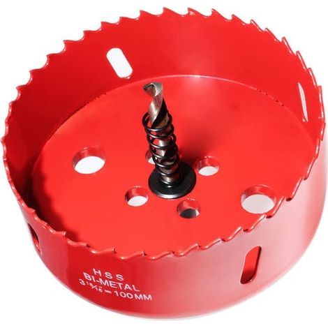 M42 100mm Bi-metal Hole Saw - with adapter and pilot drill bit - Suitable for plastic and plasterboard (1/5)