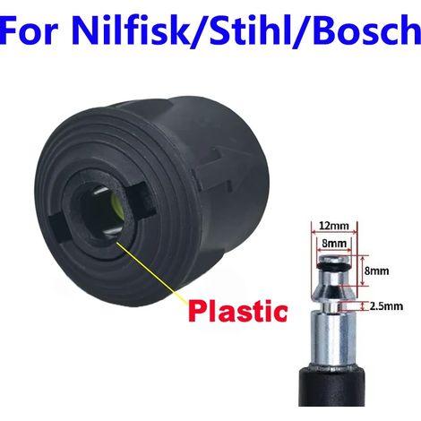 Adaptateur (MULTI) pour nettoyeur haute pression, raccord femelle M22 14 mm, compatible avec les pistolets de nettoyage Karcher, Lavor et Bosch (connexion rapide). (1/5)