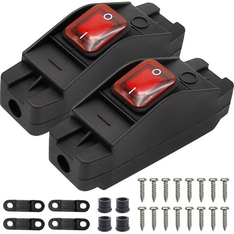 Ip65 Button Inline Cord Switch Étanche Noir Interrupteur Marche/Arrêt 30a 220v (1/4)