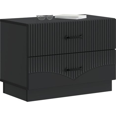 Comodino Armadio da Notte Mobiletto da notte Nero 62 x 34,5 x 44,5 cm Legno ingegnerizzato (1/5)
