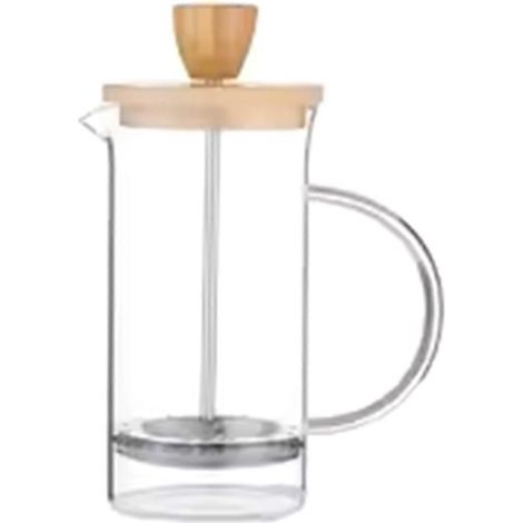 Café cafetière à piston pot avec filtre High Borosilicate verre main Punch café pot Brewings thé pot s bois couvercle B (1/5)