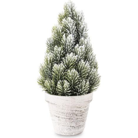 Künstlicher Weihnachtsbaum, grün, weißer Kunststoff, 30 x 15 x 15 cm (1/5)