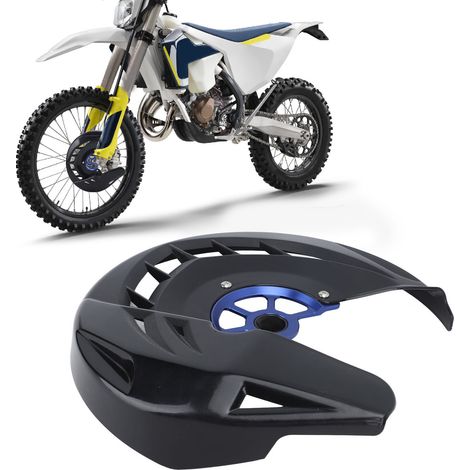 Vorderradbremsscheibenschutz passend für KTM 125-530 SX XC-W 2016-2023 und Husqvarna TE/FE 2016-2023, schwarzer und blauer Kern, 22 mm. (1/5)