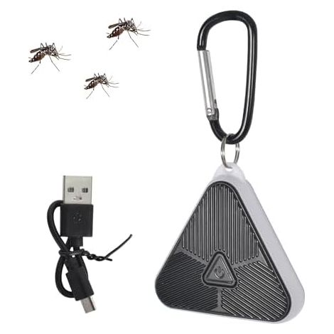 Répulsif Ultrasonique de Moustique, Portable Antiparasitaire Extérieur/Intérieur Contre Les Insectes et Araignées, Efficace Mouches, Rats, Cafards, Rongeurs, Araignées Noir 709 -