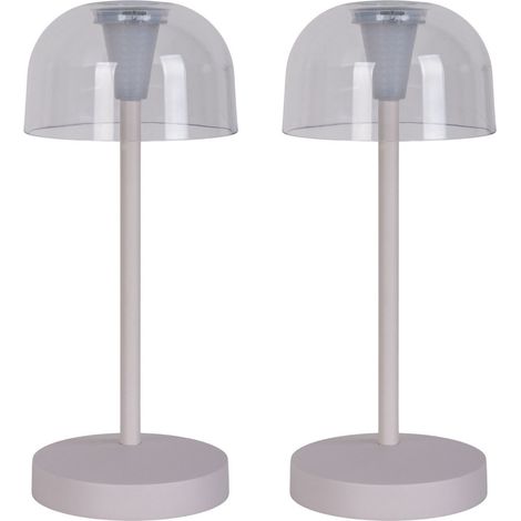 Naeve GOMBA Lot de 2 lampes LED d'extérieur portables rechargeables à intensité variable, blanches 2300 K, IP54, capteur tactile (1/5)