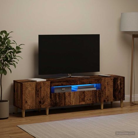 vidaXL LED TV Cabinet DELFT 153 x 35 x 43 cm Old Wood Engineered Wood (1/5)