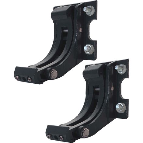 2er-Set Wandhalterung für Markise HHG-432, H123, Wandkonsole Wandmontage Adapter anthrazit