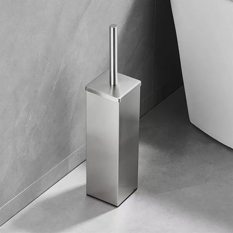 Brosse WC murale en acier inoxydable 304 (finition argent brossé), sans perçage, accessoires de salle de bain. (1/5)