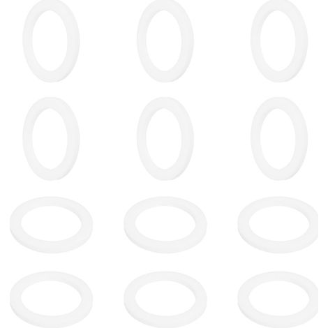 Rondelle PTFE 12Pcs 35mm OD 25mm ID 3mm Épais Rondelles Plates Joint d'Étanchéité Annulaire pour Robinet, Tuyau, Boulon, Machinerie, Blanc (1/5)