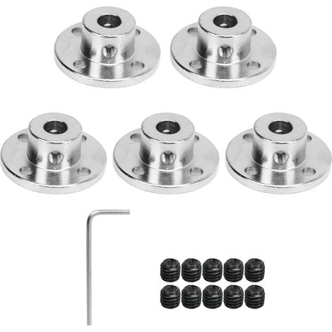 Set di 5 raccordi flangiati in acciaio C45, diametro interno 8 mm, accessorio di accoppiamento per trasmissione (1/5)