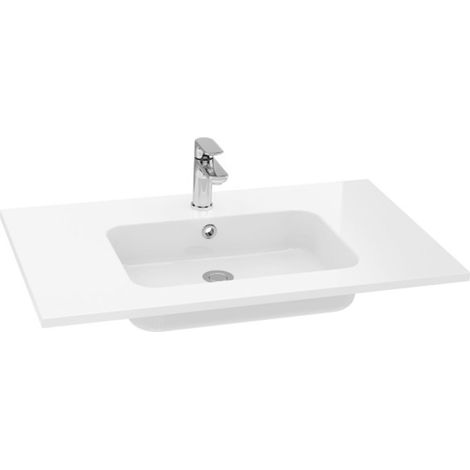 Plan-vasque - Savane - L 702 x P 540 x E20 mm - Blanc brillant