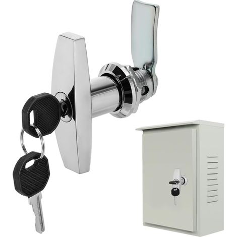 Metal T-Bar Cabinet Lock, Electric Cabinet Lock and Tool Box, Lock for Motorhomes and Garage with 2 Keys (1/5)