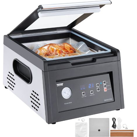 Machine Sous Vide Alimentaire à Chambre, 380 W, Scelleuse à Emballer pour Aliments Humides et Secs, Longueur de Scellage 29 cm, Appareil de Mise Sous Vide pour Conservation des Aliments Frais (1/5)