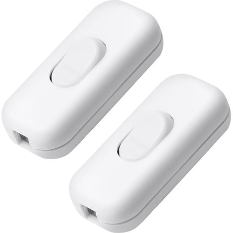 2 Pièces Interrupteur Lampe de Chevet,Interrupteur,Interrupteur Lampe,Interrupteur Bipolaire,pour Lampe de Table,Lampe de Chevet,60x26x15(Blanc) (1/5)