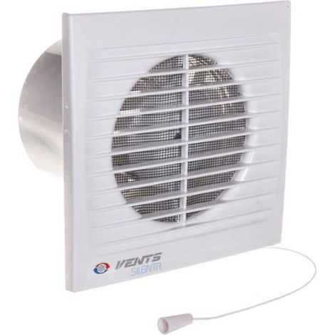 Ventilador axial Ø 100 230V 5.6W 78m3/h 26dB silencioso rodamientos de bolas interruptor de cordón 100SILENTA-SVL