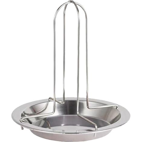 Barbecue vertical pour poulet - avec bac de récupération des graisses - Acier inoxydable - Compatible four et grill - Idéal pour la cuisine, le camping, les activités de plein air, le jardin, la cuisi (1/5)