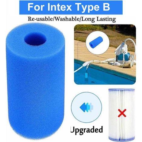 Cartouche Filtre Réutilisable - Mousse Polyuréthane Pour Pompe à Filtre Type B - 14,5 x 4,5 x 25,4 cm - 1 Pièce (1/5)