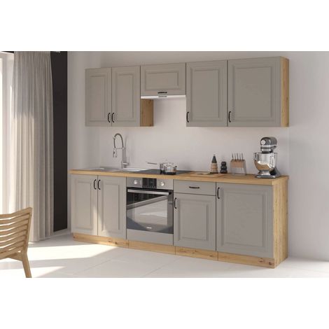 Cuisine Delos beige gris et chêne – 250 cm (1/5)