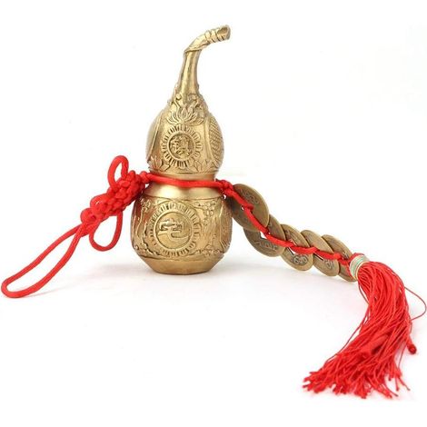 Laiton Bonne Chance Wu Lou Hu Lu Gourd Feng shui Chance et Trésor pour la Pendaison de Crémaillère Cadeaux Décoration de la Maison (1/5)