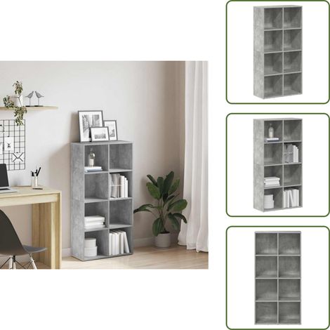 Scaffale per libri - vidaXL Libreria/Credenza Grigio Cemento 66x30x130 cm Legno Multistrato - Armadio per DVD