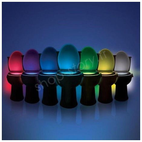 Veilleuse LED pour cuvette WC – 8 couleurs – Détecteur de mouvement et de luminosité – S'allume dans l'obscurité – Shop-Story