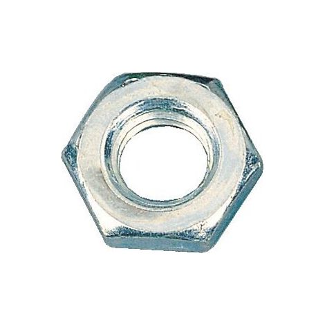Écrous hexagonaux Hm bas acier zingué blanc classe 6, diamètre 20 mm, boîte de 50 écrous