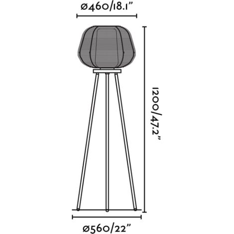 NARA, Lampadaire, Faro Barcelona - Colore: Beige (1/4)