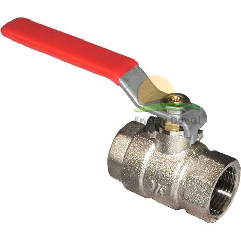 Valvola a sfera con maniglia a leva a passaggio integrale F/F in ottone da 1/2", temperatura massima 150o C (1/2)