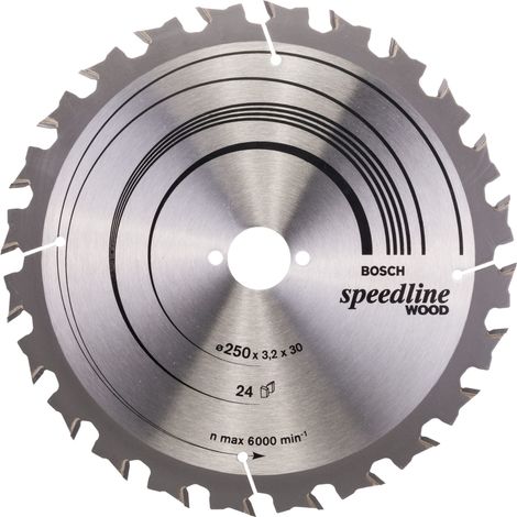 Bosch Professional 1x Lama per Sega Circolare Speedline for Wood (per Legno, Ø 250 x 3.2 x 30 mm, 24 Denti, Accessorio Sega Circolare)